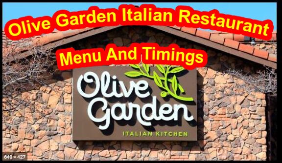 Olive Garden Italian Restaurant Menu